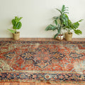 Antique Heriz, Seafoam and Brick Red